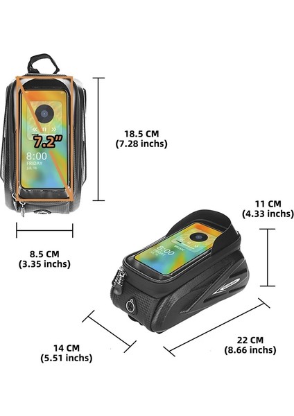 81395 Siyah Stil Su Geçirmez Bisiklet Telefon Çantası Mtb Bisiklet Çerçevesi Ön Üst Tüp Çanta Bisiklet Çantası Bisiklet Aksesuarları Için Dokunmatik Ekran Telefon Çantası (Yurt Dışından) indirimleri