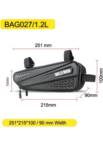 1.2l Çerçeve Çanta Stili Wıld Man Sert Kabuk Bisiklet Çantası Mtb Yol Bisiklet Çantası Karbon Desenli Su Geçirmez Üst Tüp Çanta Bisiklet Eyer Çantası 2.5l Yüksek Kapasiteli (Yurt Dışından)