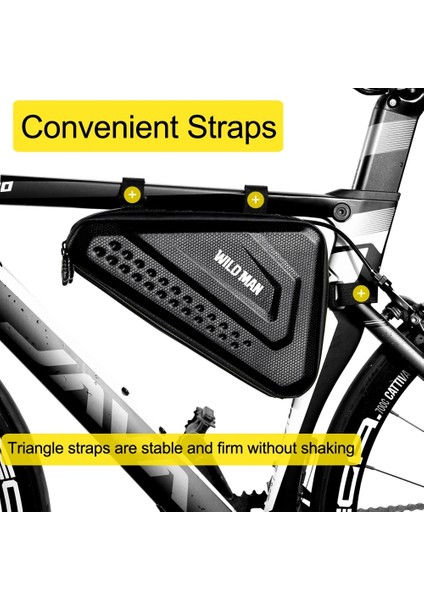 1.2l Çerçeve Çanta Stili Wıld Man Sert Kabuk Bisiklet Çantası Mtb Yol Bisiklet Çantası Karbon Desenli Su Geçirmez Üst Tüp Çanta Bisiklet Eyer Çantası 2.5l Yüksek Kapasiteli (Yurt Dışından) modelleri
