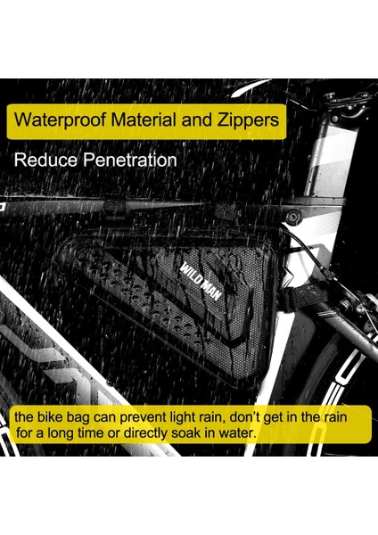 1.2l Çerçeve Çanta Stili Wıld Man Sert Kabuk Bisiklet Çantası Mtb Yol Bisiklet Çantası Karbon Desenli Su Geçirmez Üst Tüp Çanta Bisiklet Eyer Çantası 2.5l Yüksek Kapasiteli (Yurt Dışından) fırsatları