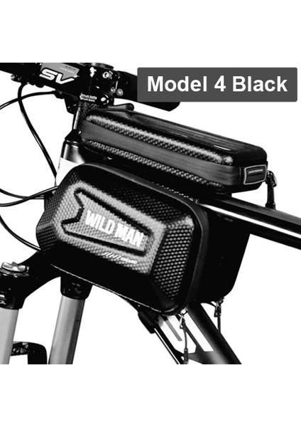 Model 4 Siyah Stil Wıld Man Su Geçirmez Bisiklet Telefonu Çanta Üst Tüp Çerçeve Çanta Bisiklet Ön Işın Çanta Telefon Tutucu 6. Dokunmatik Ekran Bisiklet Çantası (Yurt Dışından)