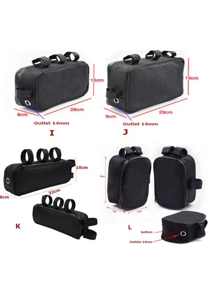 8X25X15CM Tarzı Bisiklet Bisiklet Tüp Çerçeve Paketi Çanta Kılıf Pil Li-Ion Alet Kutusu Depolama Birden Fazla Boyutta Asma Bisiklet Için Su Geçirmez Kolaylık (Yurt Dışından)