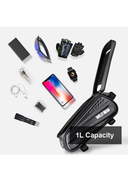 Model 3 Siyah Stil Wıld Man Su Geçirmez Bisiklet Telefonu Çanta Üst Tüp Çerçeve Çanta Bisiklet Ön Işın Çanta Telefon Tutucu 6. Dokunmatik Ekran Bisiklet Çantası (Yurt Dışından) fırsatları