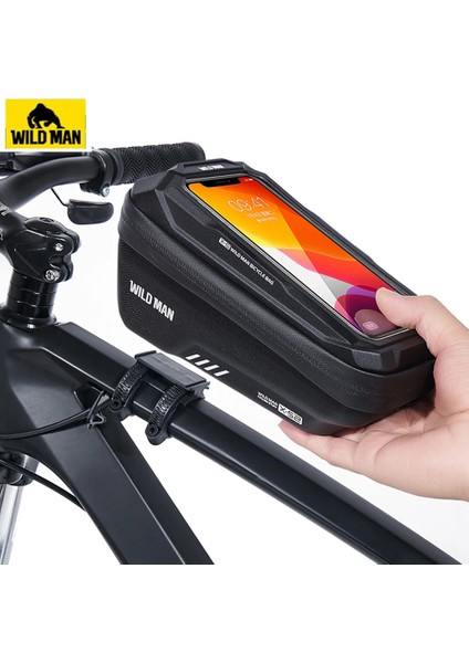M6W 1.2l Stili Wıld Man Bisiklet Çantası 1.8l Çerçeve Ön Tüp Bisiklet Çantası Su Geçirmez Telefon Kılıfı Tutucu Dokunmatik Ekran Çanta Bisiklet Aksesuarları (Yurt Dışından) fırsatları