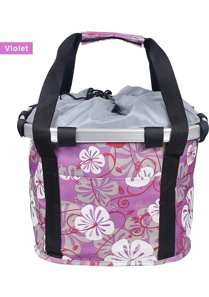 Menekşe Tarzı Bisiklet Sepeti Gidon Pannier Bisiklet Taşıma Taşımaları Tutucu Bisiklet Binme Kılıfı Döngüsü Bisiklet Ön Bagaj Çantası 3.0kg Yük (Yurt Dışından)