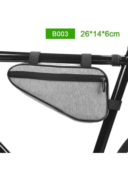 B003 Gri Stil Bisiklet Çantası Ön Bisiklet Çantası Dokunmatik Ekranlı Cep Telefonu Tutacağı Üst Tüp Yağmur Geçirmez Bisiklet Telefonu Çantaları Mtb Aksesuarları (Yurt Dışından)