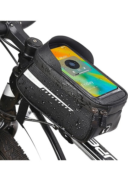 B003 Gri Stil Bisiklet Çantası Ön Bisiklet Çantası Dokunmatik Ekranlı Cep Telefonu Tutacağı Üst Tüp Yağmur Geçirmez Bisiklet Telefonu Çantaları Mtb Aksesuarları (Yurt Dışından) fiyatları
