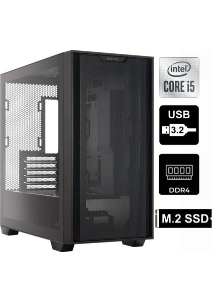 Prime AP201 1 Fanlı Siyah KR-K00-1254 İ5-12400 32GB Ram 2tb SSD Freedos 500W PSU Masaüstü bilgisayar
