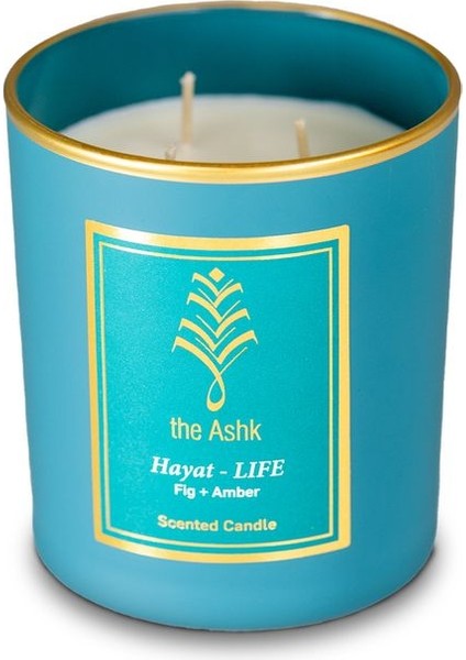 Balance Serisi Hayat Mum - 185GR Incir ve Amber Kokulu Organik El Yapımı Dekoratif Cam Mum