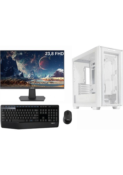 A21 Beyaz KR-K00-0180 I3 12100 8gb Ram 256GB SSD Gt 730 4gb Windows 11 Pro 500W PSU Asus 23.8'' Fhd Monitör Masaüstü bilgisayar