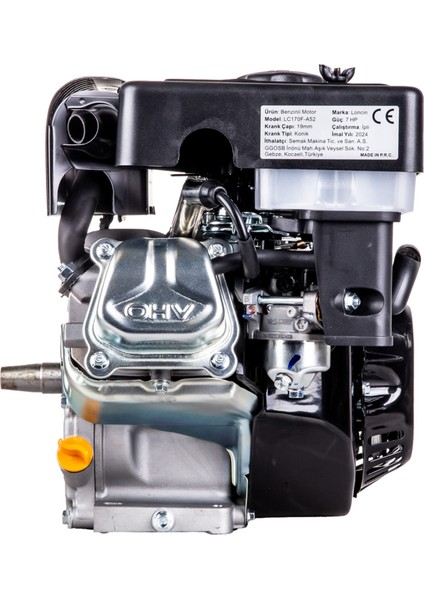 LC170F-A52 Eur5 Konik Tip Benzinli Motor 7 Hp