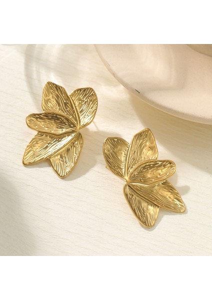 Altın Kaplama Lotus Yaprak Küpe (Yurt Dışından) modelleri