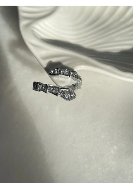 Gümüş Renk Serpenti Yılan Exclusive Ayarlanabilir Yüzük (Yurt Dışından)