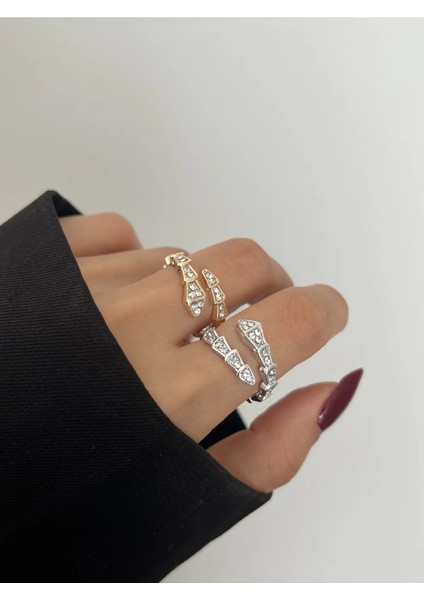 Gümüş Renk Serpenti Yılan Exclusive Ayarlanabilir Yüzük (Yurt Dışından) fiyatları