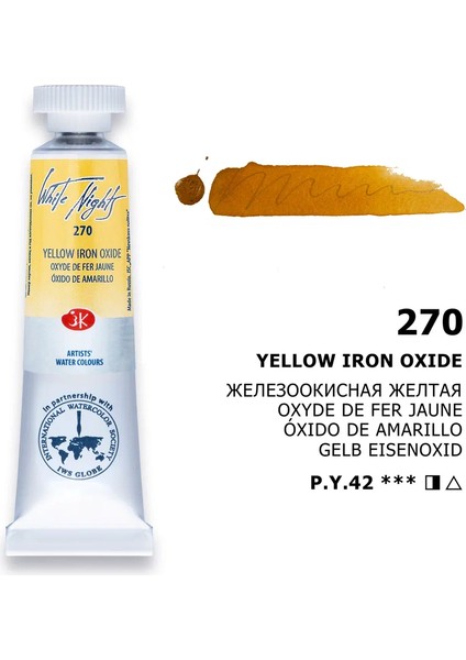 White Nights Tüp Sulu Boya 10 Ml. 270 Yellow Iron Oxide