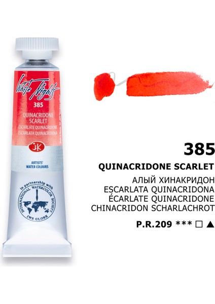 White Nights Tüp Sulu Boya 10 Ml. 385 Quinacridone Scarlet