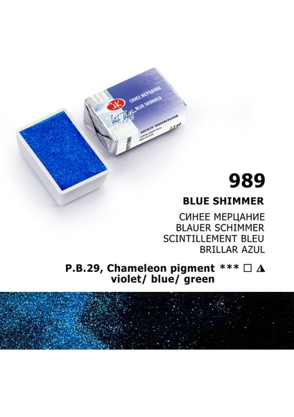 White Nights Tam Tablet Sulu Boya 989 Blue Shimmer
