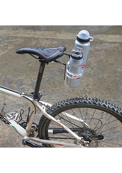 Şerit Tarzı Bisiklet Bisiklet Alüminyum Bisiklet Arka Montaj Eyer-Ray Braketi Çift Su Şişesi Kafesleri Tutucu Triatlon Su Isıtıcısını Uzatın Sabit Raf (Yurt Dışından)