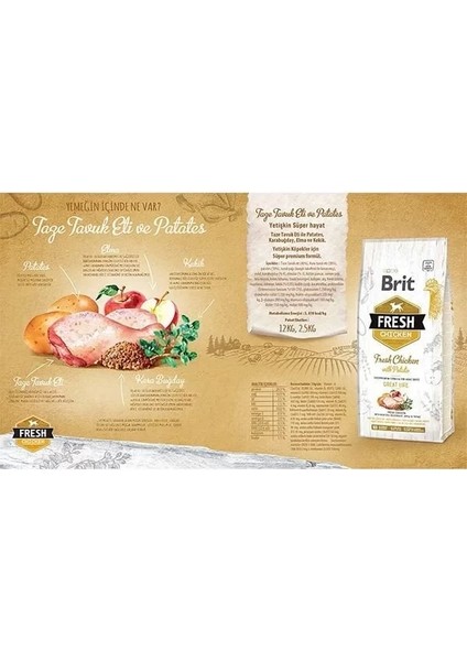 Tavuk ve Patatesli Yetişkin Köpek Maması 12 kg fiyatları