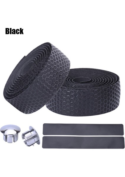 Siyah Stil Mtb Bisiklet Gidon Bandı Absorpsiyon Sargısı Dayanıklı Hafif Kaymaz Silika Jel Eva Şok Kolu Bar Bandı Yol Bisikleti Için (Yurt Dışından)