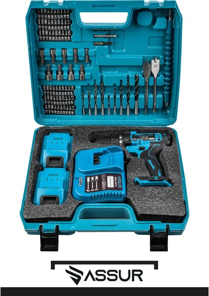 12V 1.5AH Metal Şanzıman Çift Akülü 84 Parça Şarjlı Matkap Akülü Vidalama modelleri