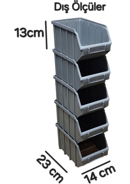 5li Plastik Avadanlık Kutusu Organizeri Düzenleme Kutu 14X23X13 cm