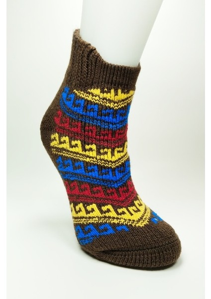 Kalın Kışlık Kadın Soket Çorap Yünlü Havlu Ev Giyim Patik Desen 1 Kahve modelleri