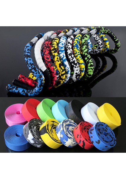 Yeşil Stil Lismo Gidon Bant Kamuflaj Bisiklet Kolu Kemer Bisiklet Mantarı Kaymaz Gidon Bant Sargı Bisiklet Aksesuarları (Yurt Dışından) fiyatları