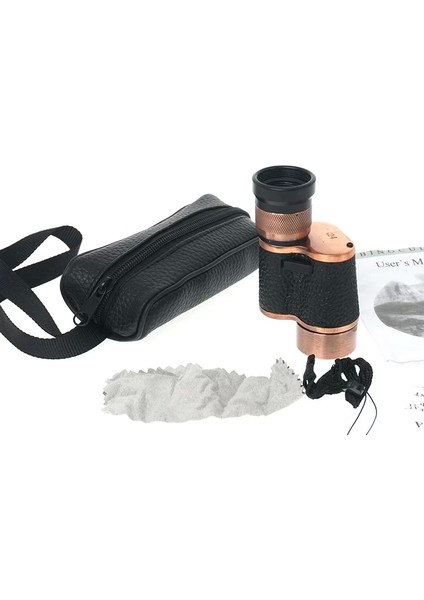 6X24 Baıgısh, Askeri Tarzi Pirinç ve Deri Kaplamalı, Deri Çantalı Monocular Dürbün Princ