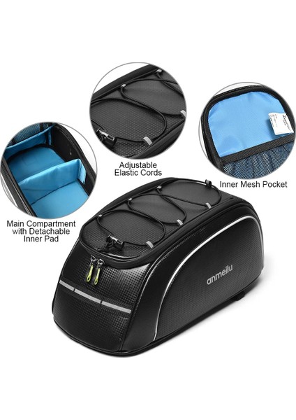 D Tipi Stili Bisiklet Bagaj Çantası 7l Bisiklet Çantası Suya Dayanıklı Bisiklet Raf Çantası, Su Geçirmez Yağmur Kılıfı ile Bisiklet Çantası (Yurt Dışından) fırsatları