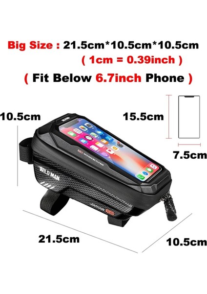 V21-99 Stili Diğer Wıld Man Bisiklet Çantası Telefon Tutucu Kılıf Su Geçirmez Dağ Yolu Çerçeve Ön Üst Tüp Bisiklet Çantası Gidon Mtb Bisiklet Aksesuarları (Yurt Dışından)