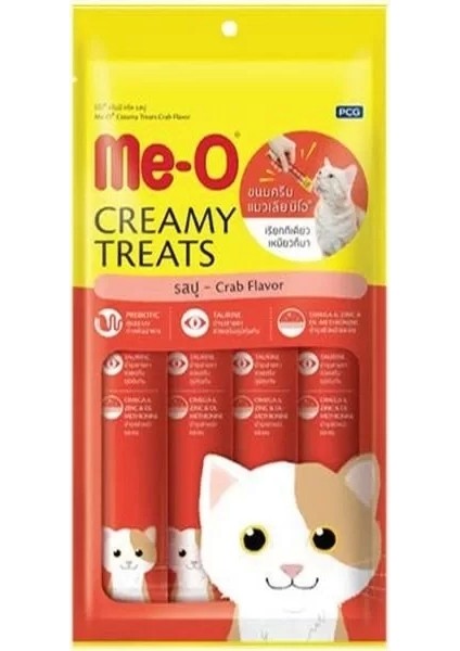 Meo Kremalı Yengeçli Kedi Sıvı Ödül Maması 4X15 gr