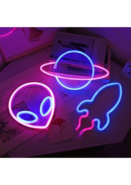 LED Kişiselleştirilmiş Neon Dekoratif Işık, Özellik: Uzaylı (Yurt Dışından)