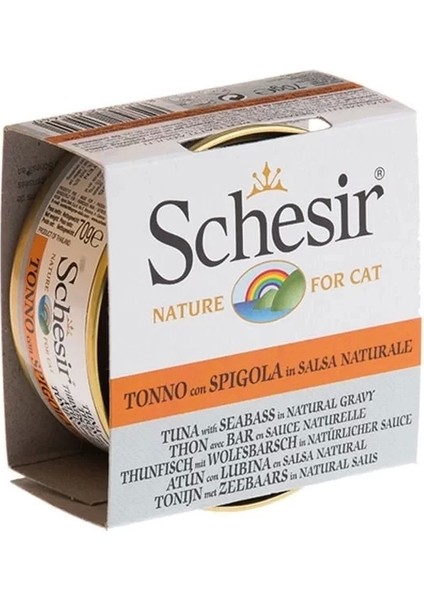 Ton Balık ve Levrekli Naturel Konserve Kedi Maması 70 gr