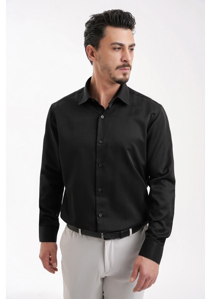 Saten Slim Fit Erkek Gömleği