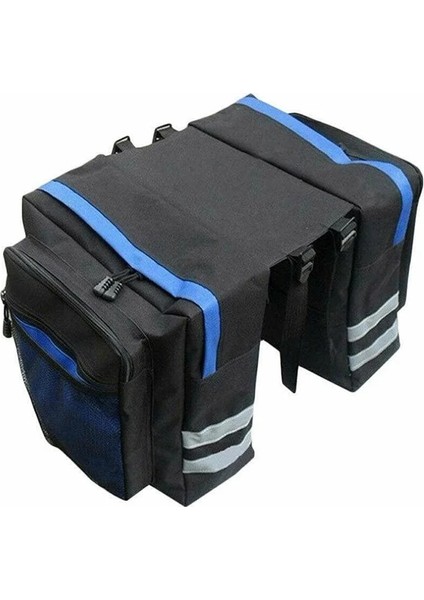 Mavi Stil Bisiklet Büyük Kapasiteli Çift Taraflı Arka Raf Kuyruk Koltuk Pannier Paketi Bagaj Dağ Bisikleti Yol Bisikleti Için Yansıtıcı Şeritli (Yurt Dışından)