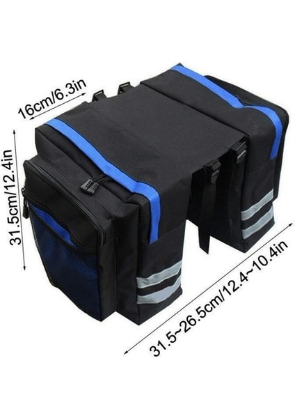 Mavi Stil Bisiklet Büyük Kapasiteli Çift Taraflı Arka Raf Kuyruk Koltuk Pannier Paketi Bagaj Dağ Bisikleti Yol Bisikleti Için Yansıtıcı Şeritli (Yurt Dışından)