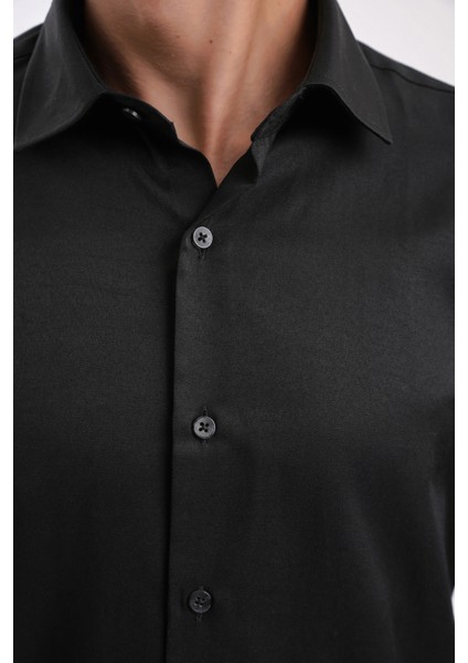 Saten Slim Fit Erkek Gömleği
