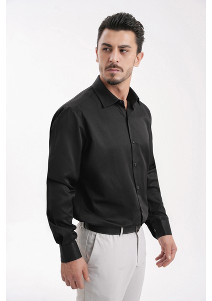 Saten Slim Fit Erkek Gömleği