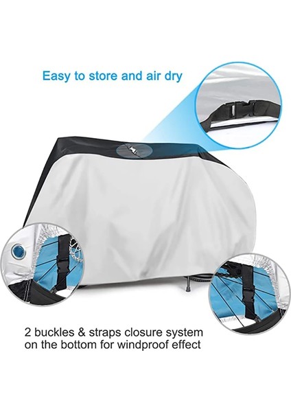 Gümüş Tarzı Xl Beden Açık Evrensel Bisiklet Koruyucu Örtü Bezi Uv Koruyucu Scooter Tüm Sezon Su Geçirmez Toz Geçirmez S-Xl Bisiklet Örtüsü 2 Renk (Yurt Dışından) fırsatları