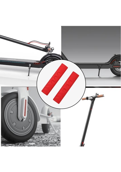 Kırmızı Stil 2 Adet Kaymaz Silikon Fren Kolu Kickstand Kapak Koruyucu Xiaomi M365 Elektrikli Scooter Için Evrensel Bisiklet Bisiklet Accessor (Yurt Dışından)