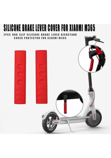 Kırmızı Stil 2 Adet Kaymaz Silikon Fren Kolu Kickstand Kapak Koruyucu Xiaomi M365 Elektrikli Scooter Için Evrensel Bisiklet Bisiklet Accessor (Yurt Dışından)