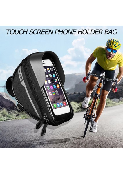 No.7 Tarzı Bisiklet Ön Çerçeve Dokunmatik Ekran Su Geçirmez Telefon Çantası Mtb Üst Tüp Pannier Bisiklet Çantası Akıllı Telefon Gps Dokunmatik Ekran Kılıfı (Yurt Dışından)