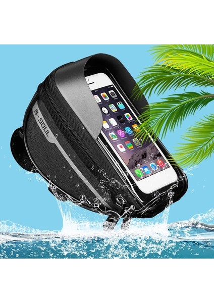 No.7 Tarzı Bisiklet Ön Çerçeve Dokunmatik Ekran Su Geçirmez Telefon Çantası Mtb Üst Tüp Pannier Bisiklet Çantası Akıllı Telefon Gps Dokunmatik Ekran Kılıfı (Yurt Dışından)