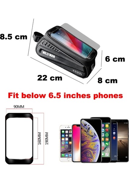 V14-01 Stili Diğer Yağmur Geçirmez Bisiklet Çantası Bisiklet Bisiklet Telefon Tutucu Dokunmatik Ekran Üst Tüp Ön Yansıtıcı Mtb Su Geçirmez Aksesuarlar (Yurt Dışından)