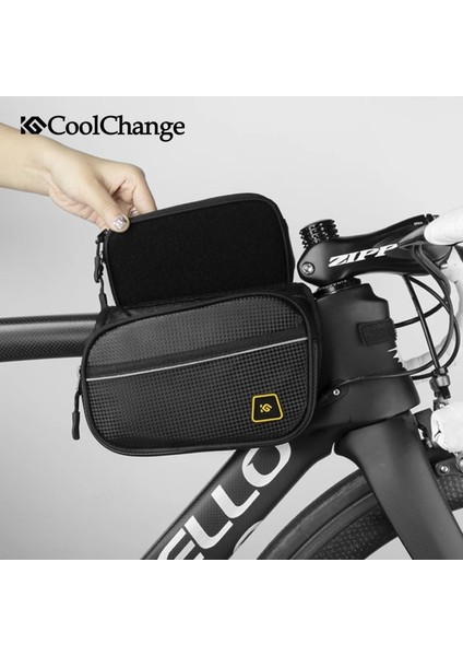 6.2-Kırmızı Stil Coolchange Bisiklet Çantası Üst Tüp Yağmur Geçirmez Kapak Cep Telefonu Mtb Bisiklet Çantası Dokunmatik Ekran Bisiklet Ön Çerçeve Çanta Inç (Yurt Dışından)