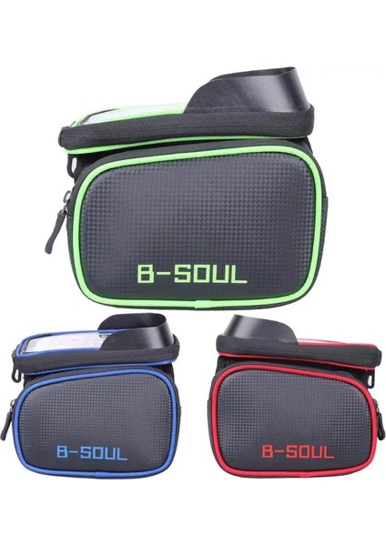 Mavi Stil B-Soul Su Geçirmez Bisiklet Çerçeve Çanta Bisiklet Tüp Çerçeve Çanta Bisiklet Bisiklet Kılıfı Dokunmatik Ekran Telefon Çantaları Tutucu Bisiklet Eyer Çantaları (Yurt Dışından)