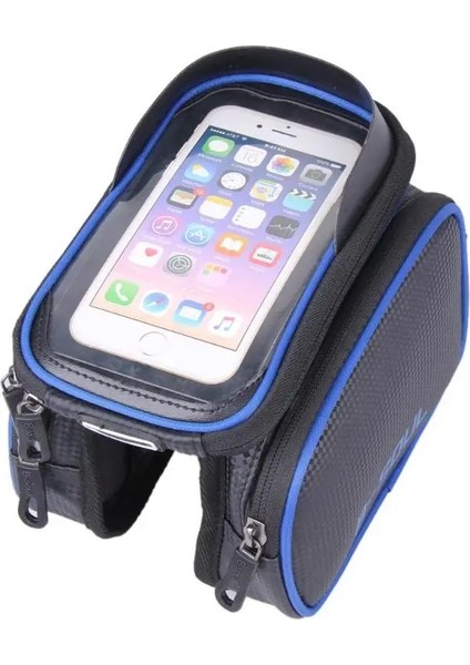 Mavi Stil B-Soul Su Geçirmez Bisiklet Çerçeve Çanta Bisiklet Tüp Çerçeve Çanta Bisiklet Bisiklet Kılıfı Dokunmatik Ekran Telefon Çantaları Tutucu Bisiklet Eyer Çantaları (Yurt Dışından)