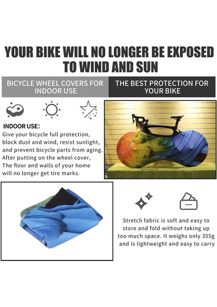 Renkli 7 Tarzı M-24-26-700C Bisiklet Koruyucu Kapak Mtb Yol Bisikleti Koruyucu Dişli Anti-Toz Tekerlekler Çerçeve Kapak Çizilmeye Dayanıklı Saklama Çantası Bisiklet Aksesuarları (Yurt Dışından)