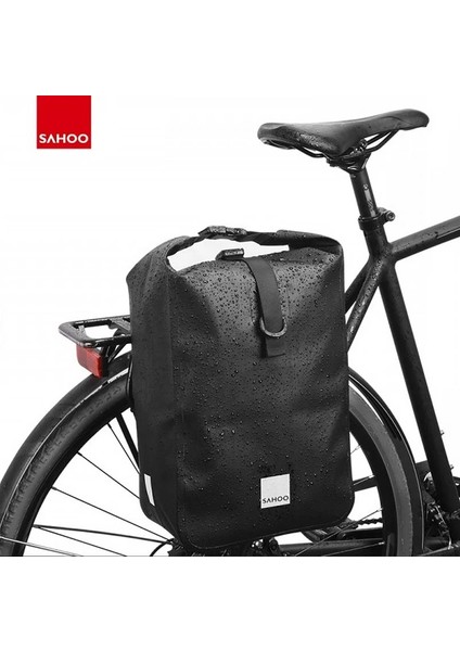 Siyah Stil Sahoo Su Geçirmez Bisiklet Taşıma Çantası 10L Roll-Top Arka Rafı Ayarlayın Bagaj Bagaj Koltuğu Pannier Açık Bisiklet Depolama (Yurt Dışından)